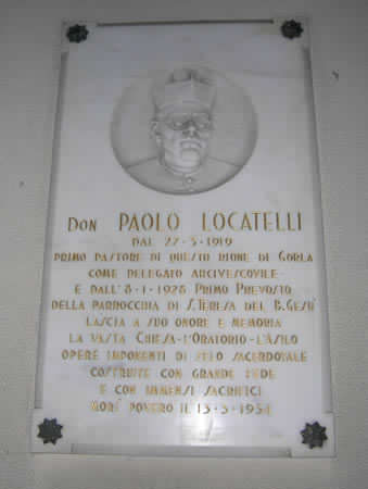 Don Paolo Locatelli. Lapide commemorativa
